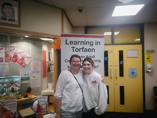 Eleanor and Lisa collecting their GCSE results