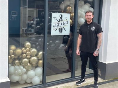 James Austin outside Austin & Co barbers