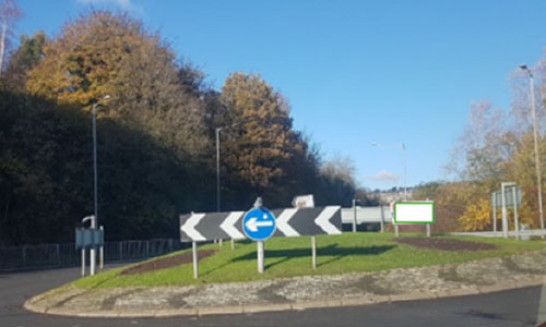 A4043 Pontypool at junction with High Street (Tesco)