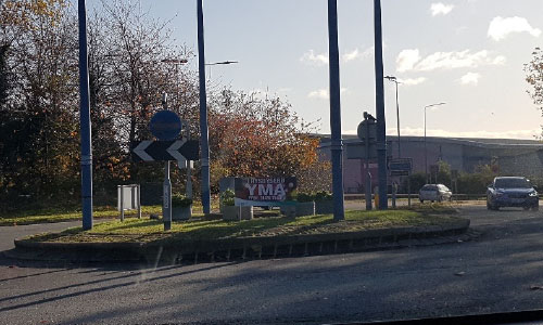 Junction of Cwmbran Drive (A4051) & Henllys Way by Cwmbran Stadium