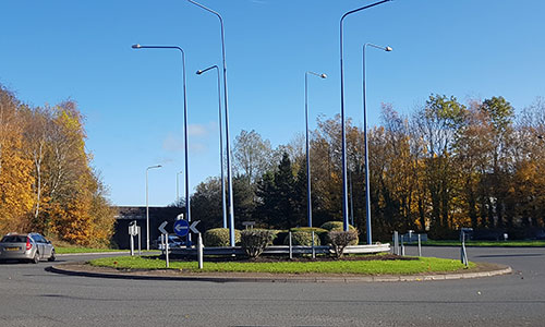 Junction of Cwmbran Drive with Greenhill Road (ALDI)