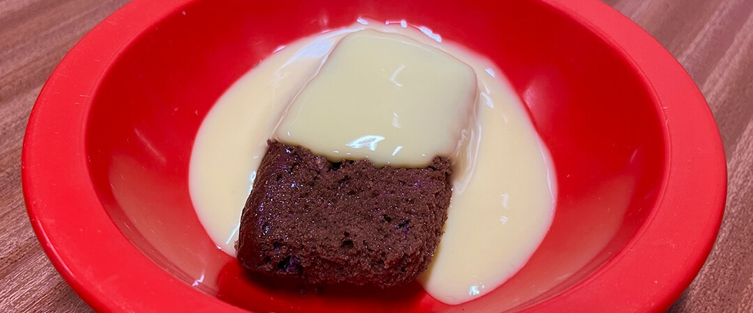 Chocolate beet cake and custard