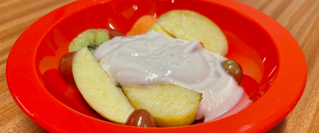 Fruit selection and yogurt