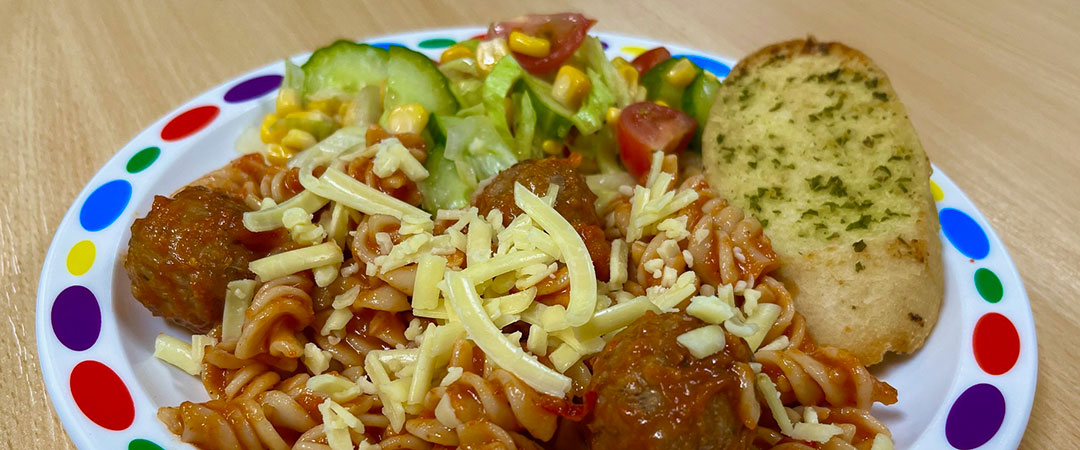 Vegetarian meatballs in a rich tomato sauce