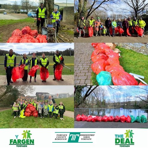 Montage of images from the spring clean litter pick