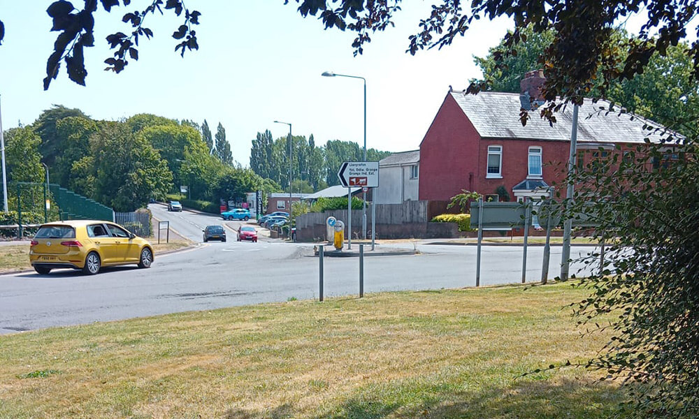 Roundabout junction with Llantarnam Road and Llanfrechfa Way
