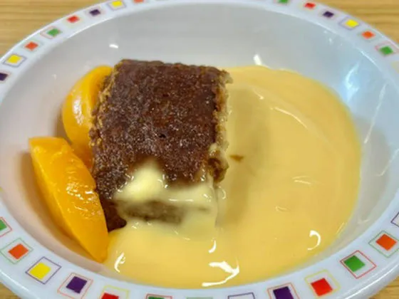 Spicy pineapple sponge and custard