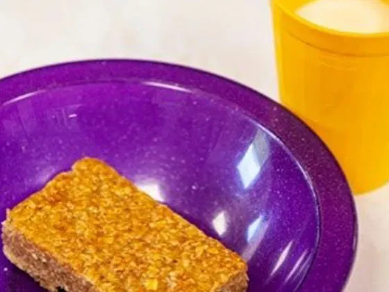 Fruit Flapjack and Milk Drink