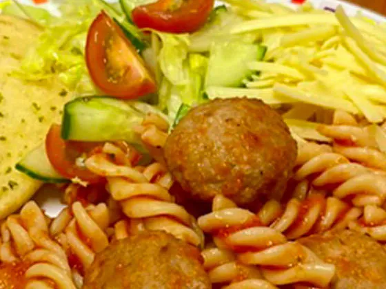 Pork and carrot meatballs in a rich tomato sauce