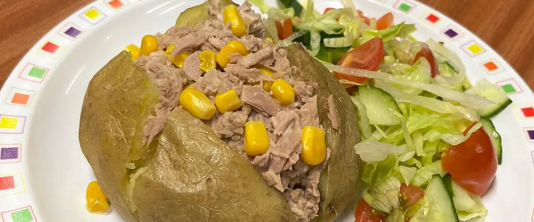 Tuna and sweetcorn filled jackets