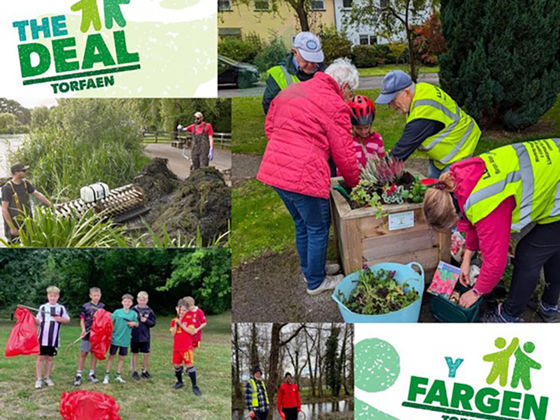 The Deal in action, showing litter picking, flower planting and canal clearing